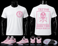TAC Skull Tee White/Pink front and back