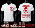 TAC Skull Tee White/Red front and back