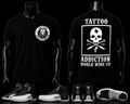 TAC Skull Tee Black/White front and back
